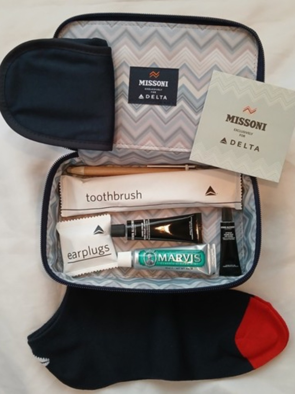 Navy Blue One First Travel Amenity Kit / Zip Cosmetic Case - Picture 7 of 7
